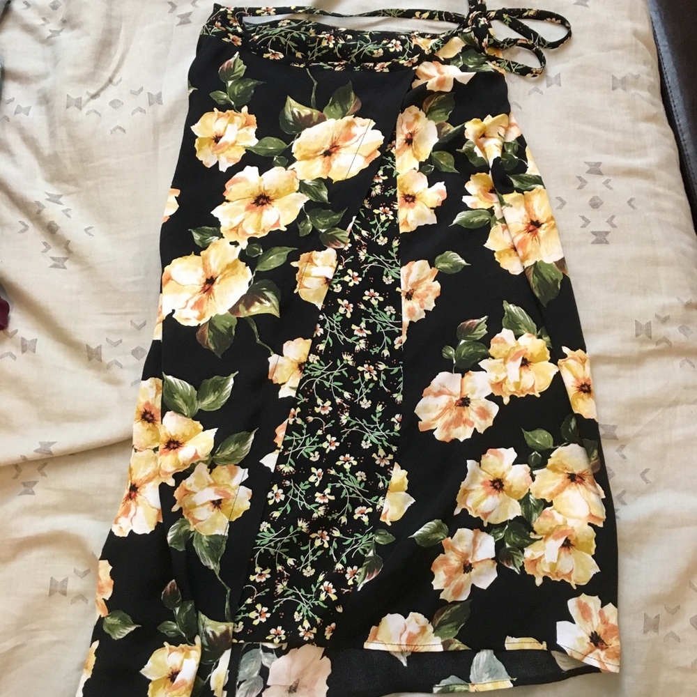 Topshop floral wrap skirt